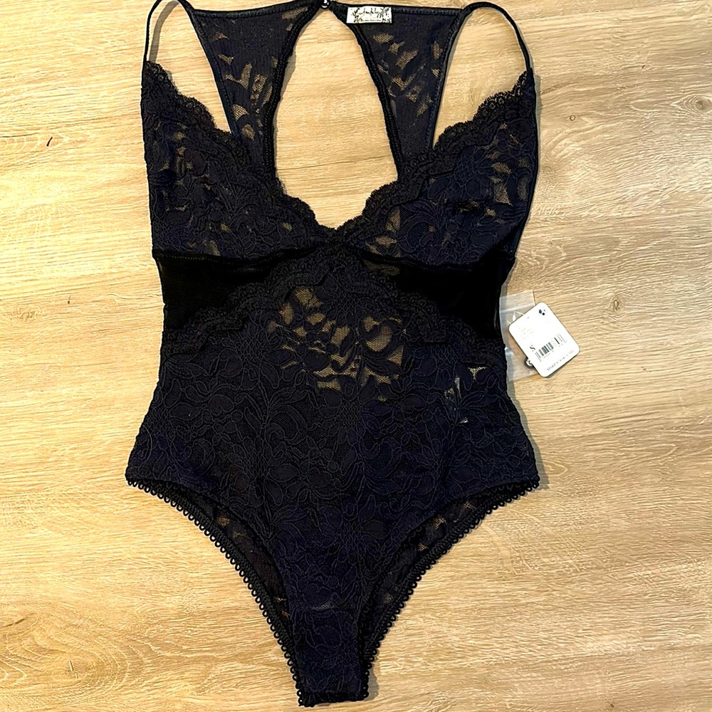 Free People Speed Date Bodysuit in Black Sizes XS and Small NWT